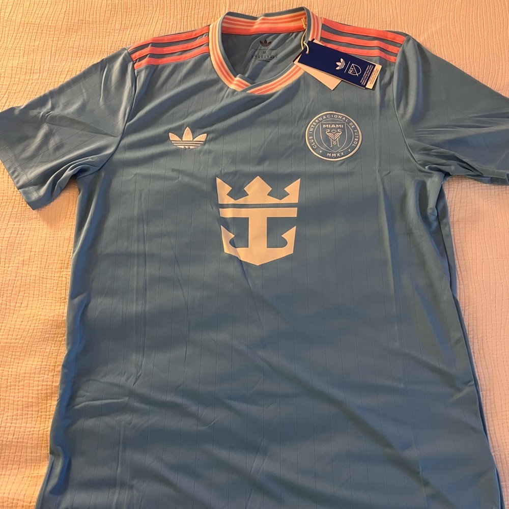 Adidas Sky Blue and Coral Men's Jersey